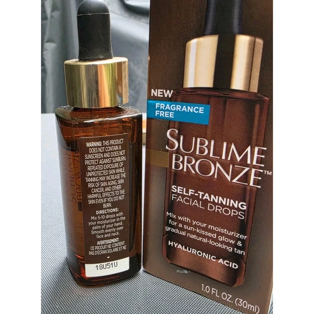 L'Oreal Sublime Bronze Self Tanning Facial Drops 1oz Fragrance Free Batch 18U51U